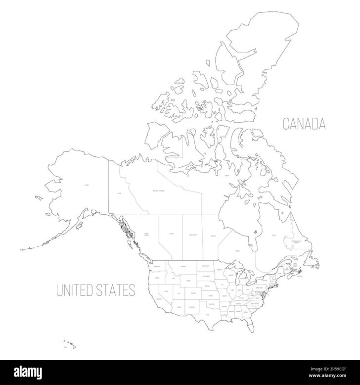 Blank Map of the United States and Canada Printable
