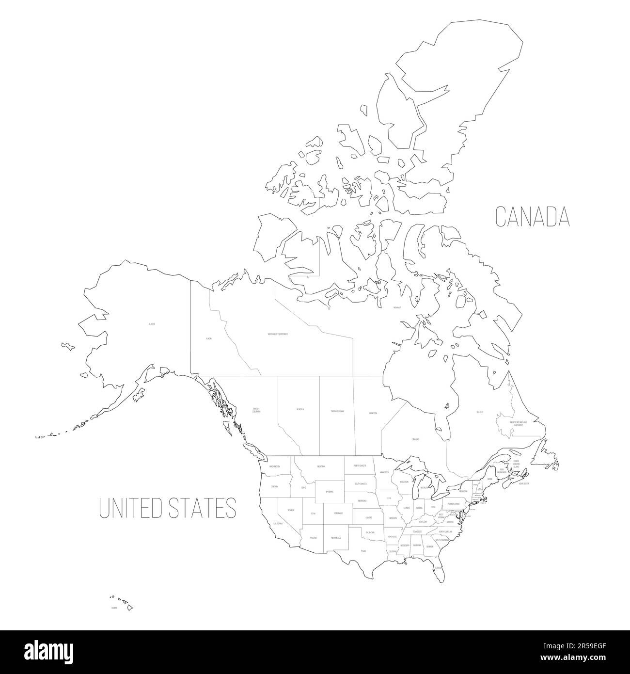 United States And Canada Political Map Of Administrative Divisions pertaining to Blank Map Of The United States And Canada Printable