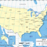 Us Latitude And Longitude Map With Cities Intended For US Map Latitude And Longitude Printable
