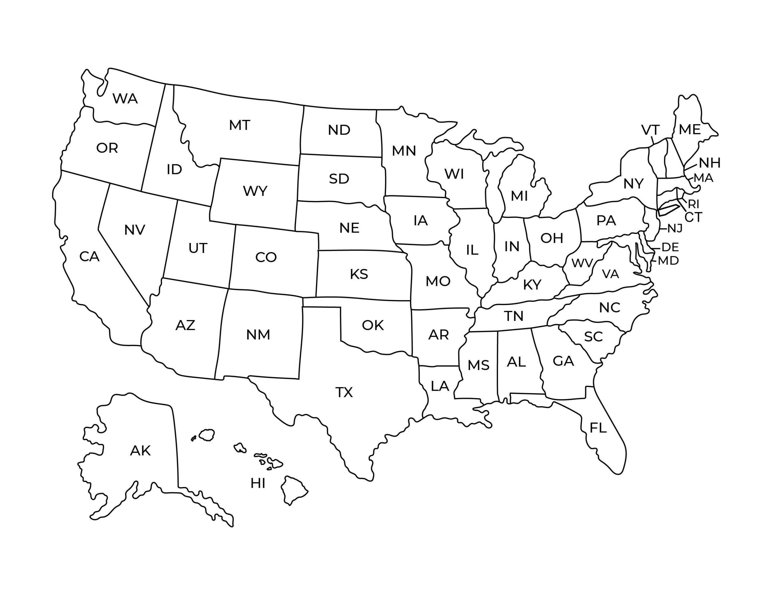 Us Map Bild Der Vereinigten Staaten Schwarzweiß-Nordamerika with Printable United States Map Black and White