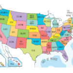 Us Maps To Print And Color   Includes State Names, At With Regard To Printable Map Of USA And Mexico
