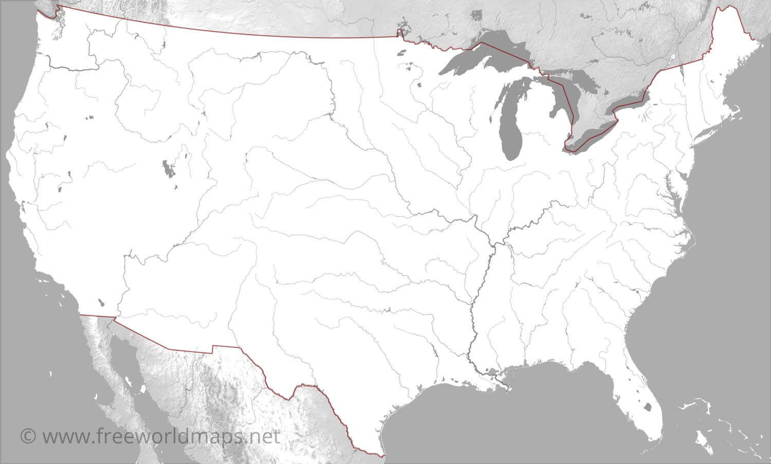 Us Rivers Map inside Printable Blank US Map with Rivers