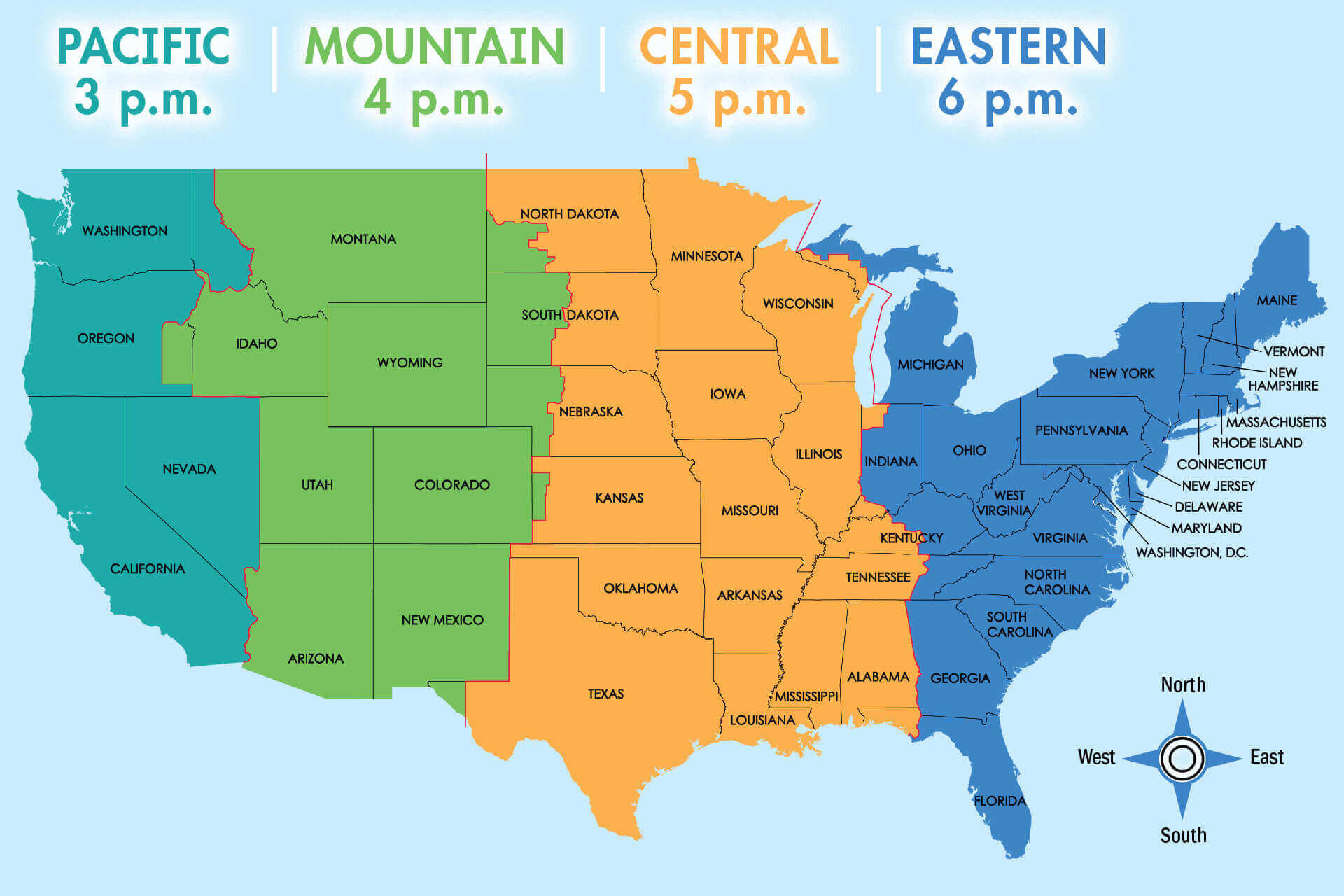 Us Time Zone Map - Guide Of The World in Free Printable Us Time Zone Map With State Names