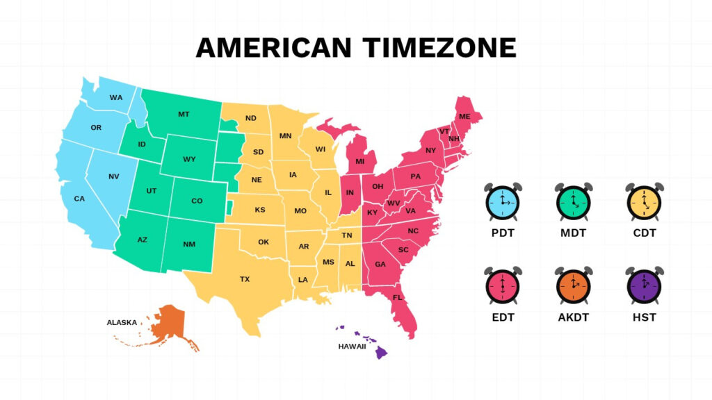 Printable Time Zone Map Of United States | Adams Printable Map