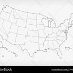 Usa Blank Map Outline Lizenzfreies Vektorbild With Blank Printable Map Of United States