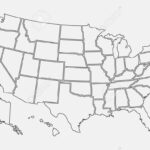 Usa Map Outline. United States Vector Blank Map. Us Line Map Regarding Printable Outline Map Of The United States