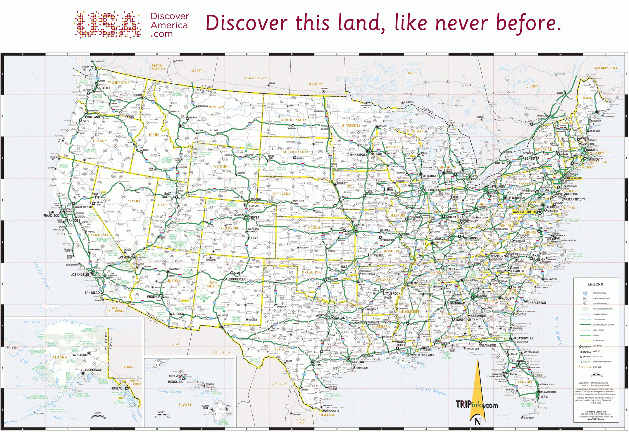 Usa Road Map throughout Road Map Of United States Printable
