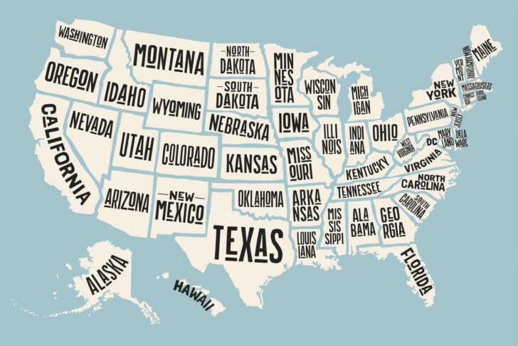 Printable United States Map with State Names