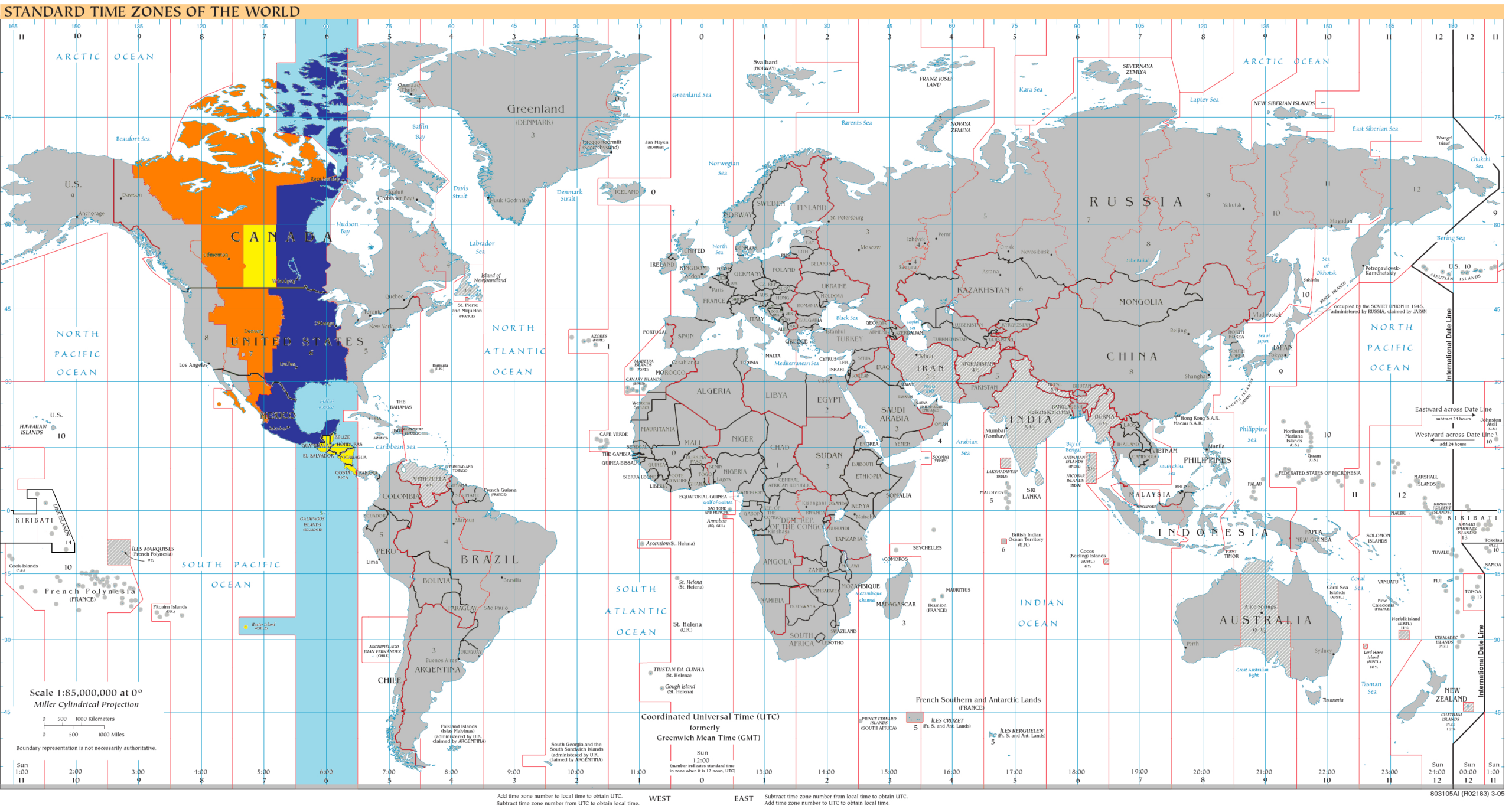 Utc−06:00 - Wikipedia with Map of Western Hemisphere Time Zones