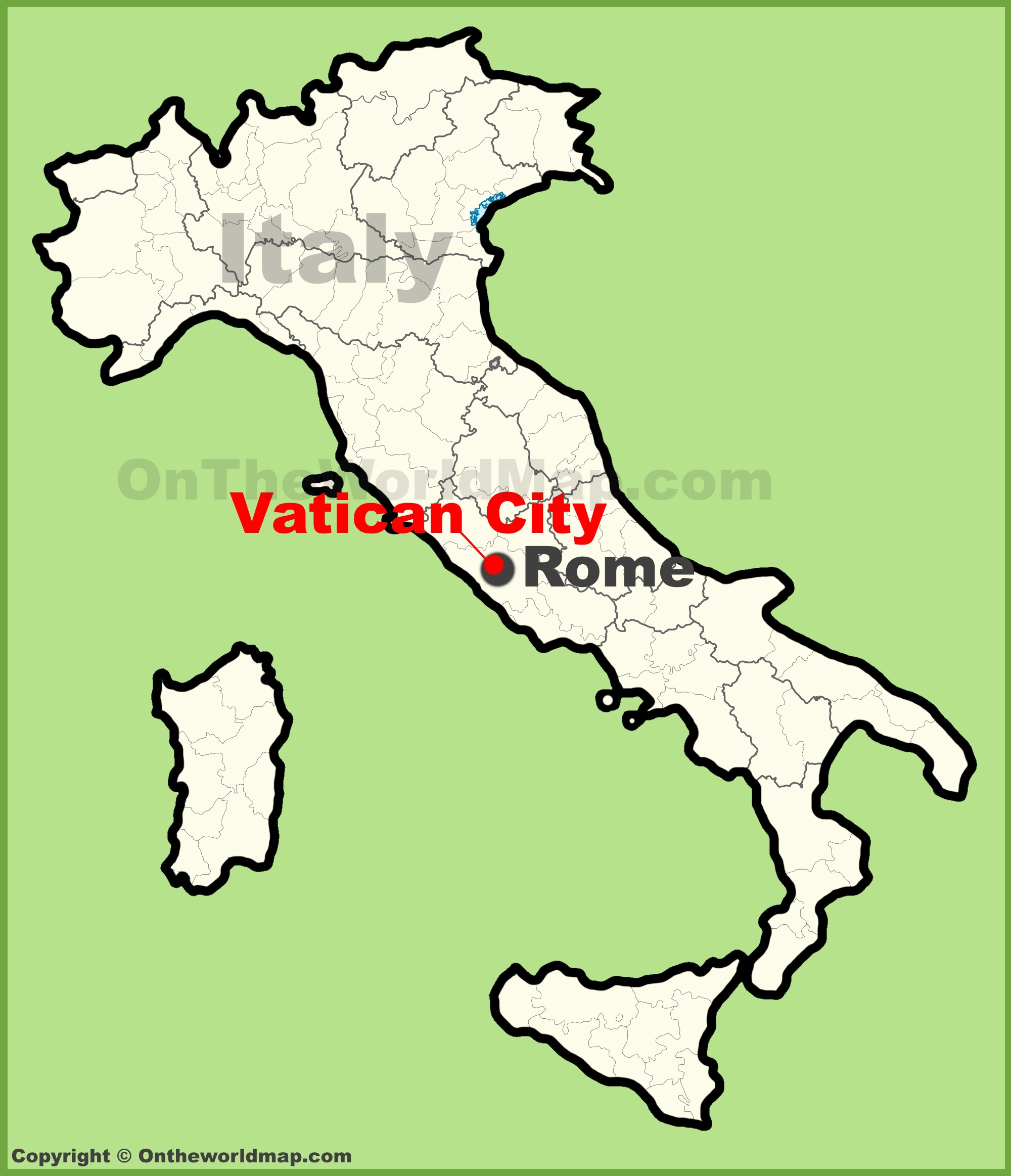 Vatican City Location On The Map Of Italy - Ontheworldmap regarding Vatican City On A Map Of Italy