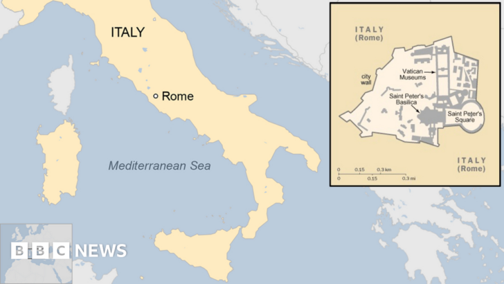 Map of the Vatican City Italy