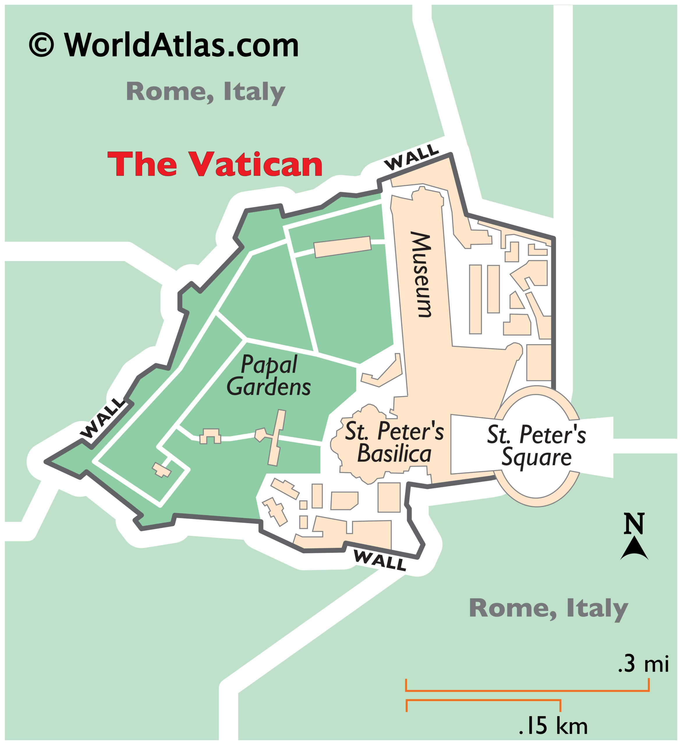 Vatican Maps &amp;amp; Facts - World Atlas for Map Of The Vatican City Italy