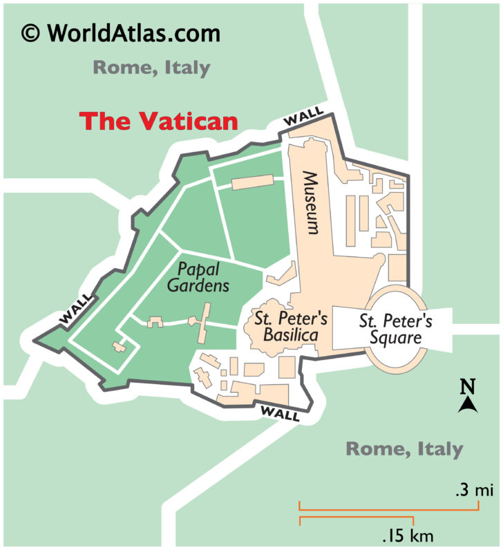 Vatican City Map of Italy