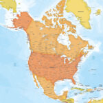 Vector Map North America Bathymetry Xl | One Stop Map Intended For Large Printable Map Of North America