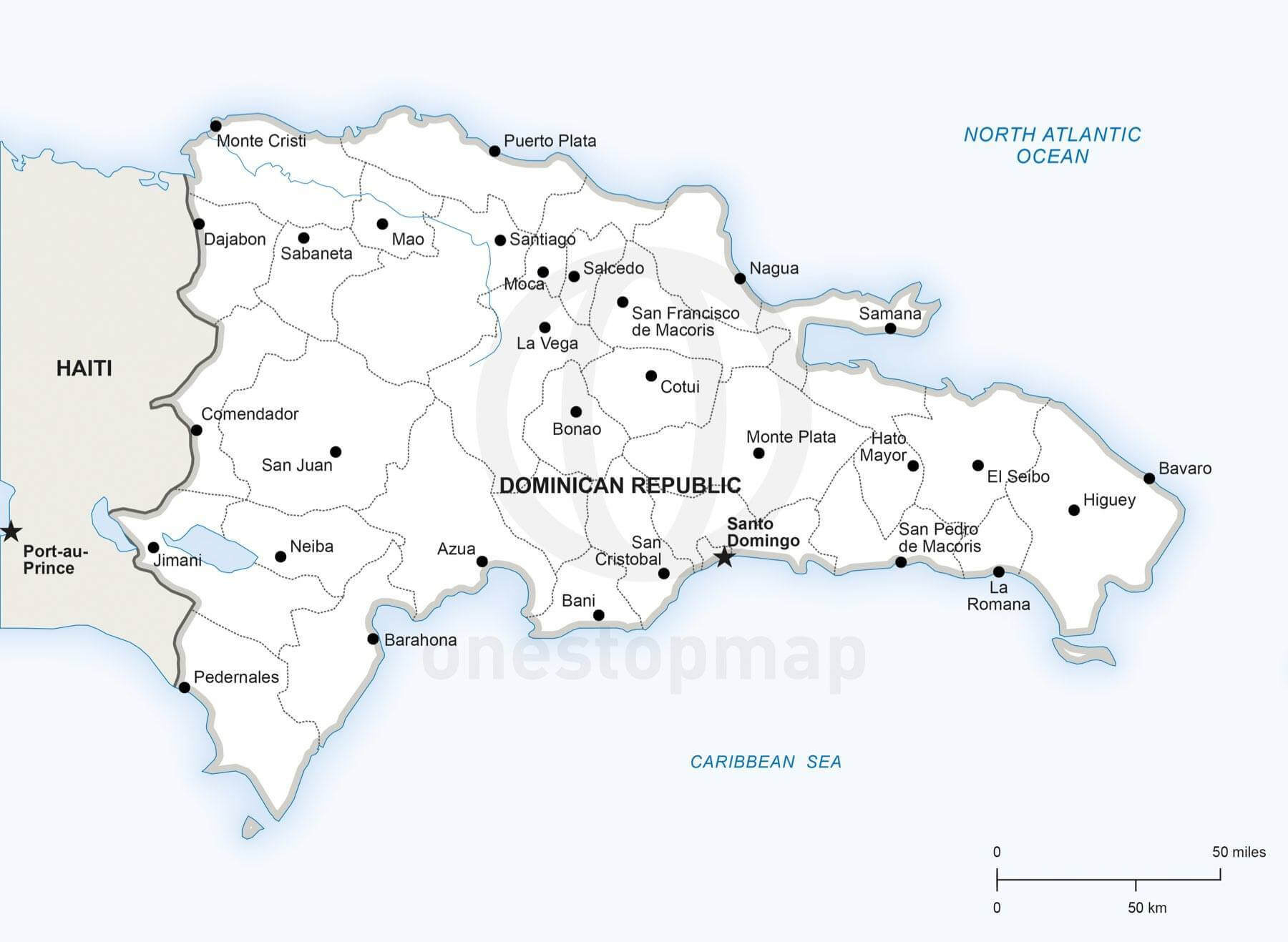 Vector Map Of Dominican Republic Political | One Stop Map pertaining to Free Printable Map of Dominican Republic