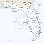 Vector Map Of Florida Political | One Stop Map For Free Printable Map Of Florida With Cities