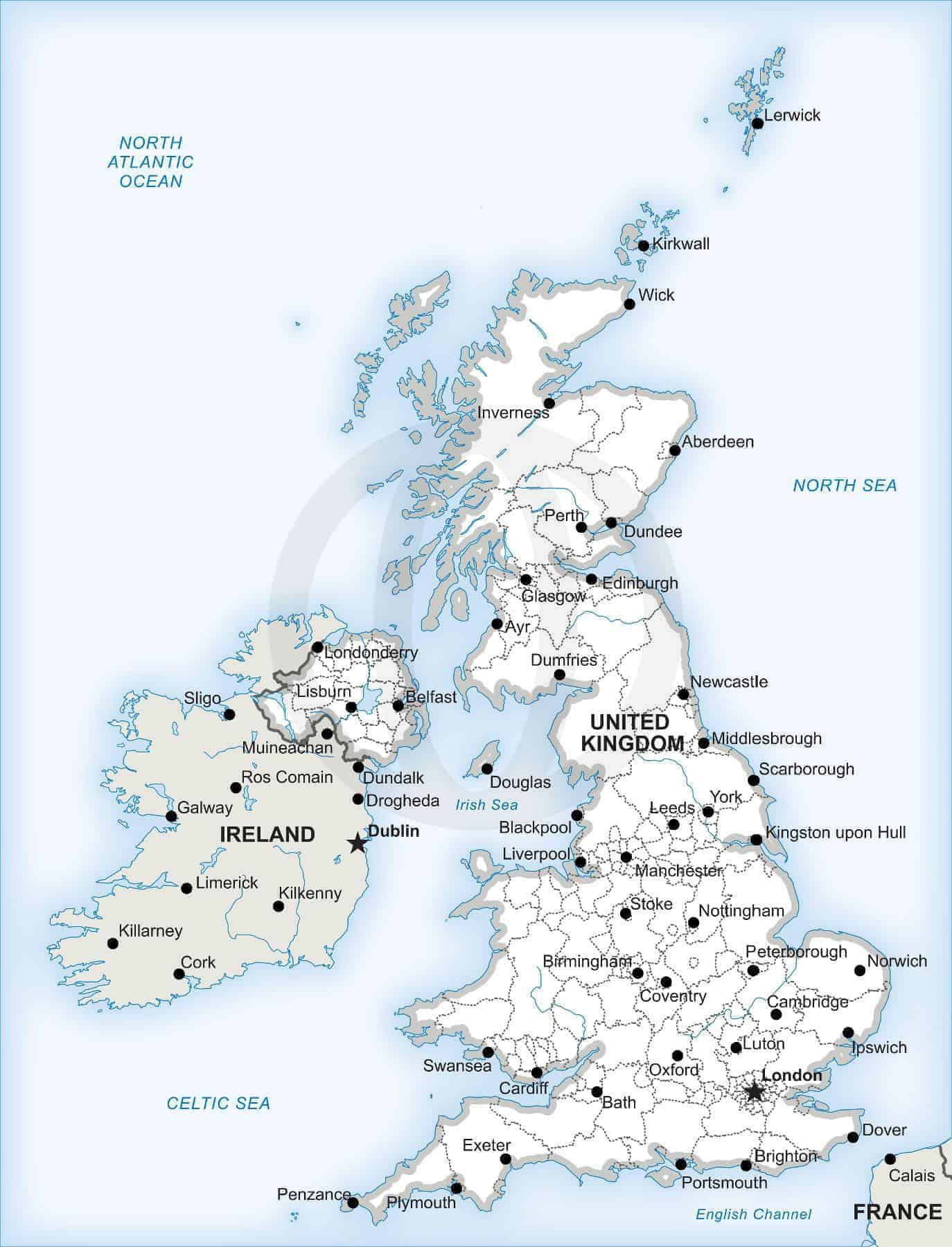 Vector Map Of The British Isles Political | One Stop Map intended for Free Printable Map of the British Isles
