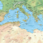 Vector Map Of The Mediterranean, Political With Shaded Relief Within Printable Map Of Mediterranean Sea