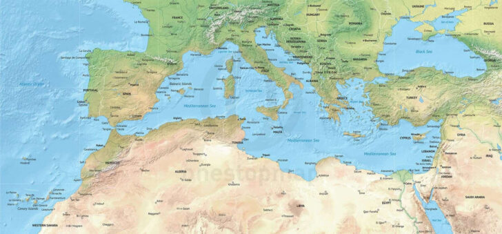 Printable Map of Mediterranean Sea