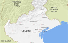 Veneto Physical Map with regard to Veneto Region Of Italy Map