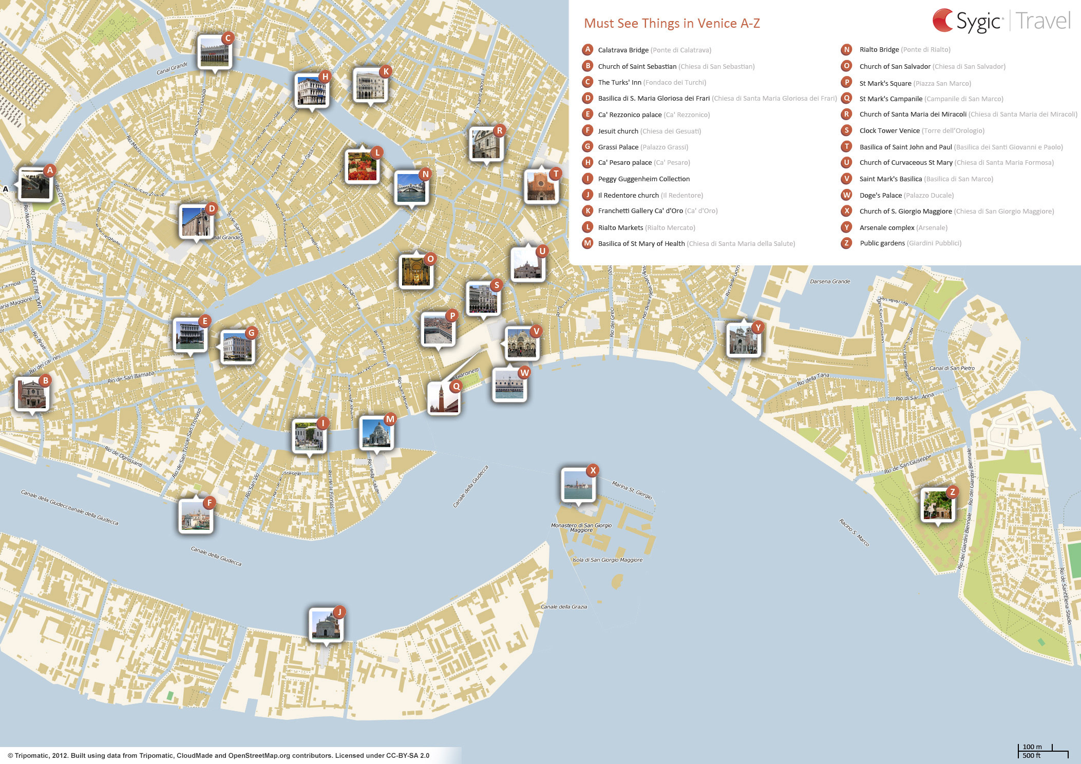 Venice Printable Tourist Map | Tripomatic within Walking Map of Venice Italy