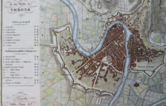 Verona Italy Italia Detailed City Plan 1842 Allodi Scarce Engraved within City Map of Verona Italy