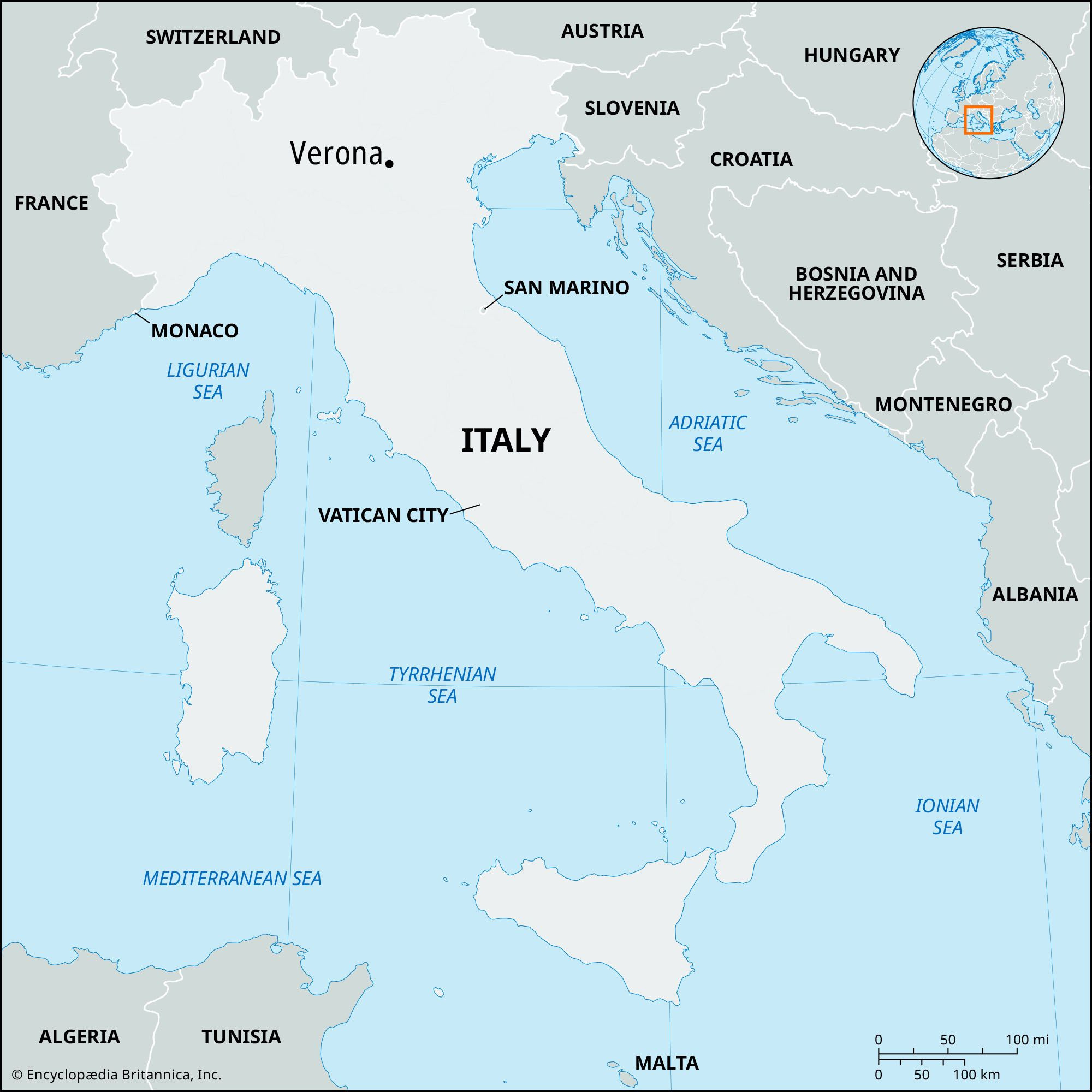 Verona | Italy, Map, History, &amp;amp; Attractions | Britannica for Verona On A Map Of Italy