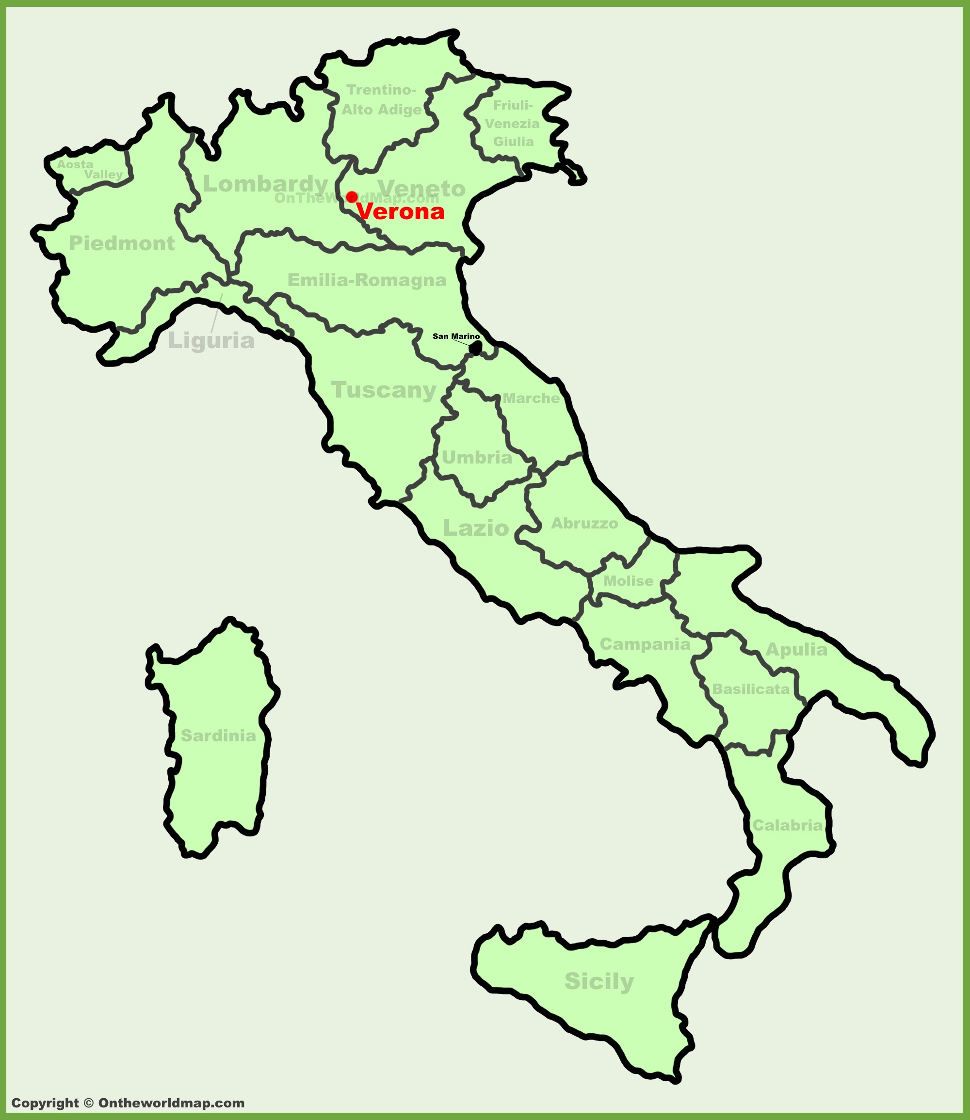 Verona Location On The Italy Map - Ontheworldmap regarding Verona On A Map Of Italy