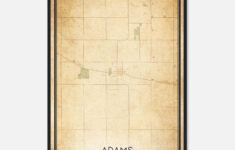 Vintage Adams Minnesota Map Poster, Adams Mn City Road Wall Art Print -  Custom Maps &amp; Posters regarding Adams Printable Maps