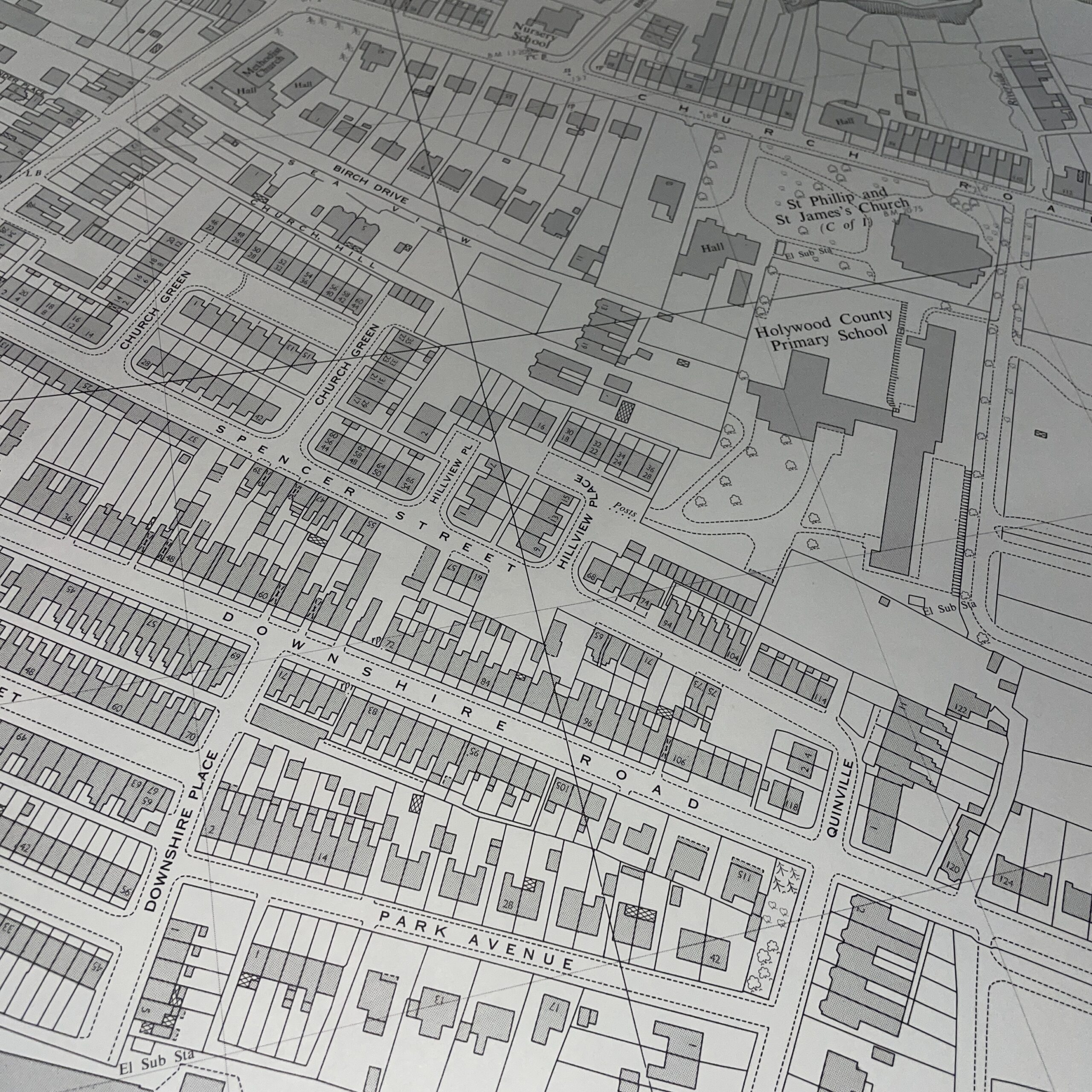 Vintage Ordnance Survey Map Of Holywood (Town Centre) - On The pertaining to Map of Holywood Northern Ireland