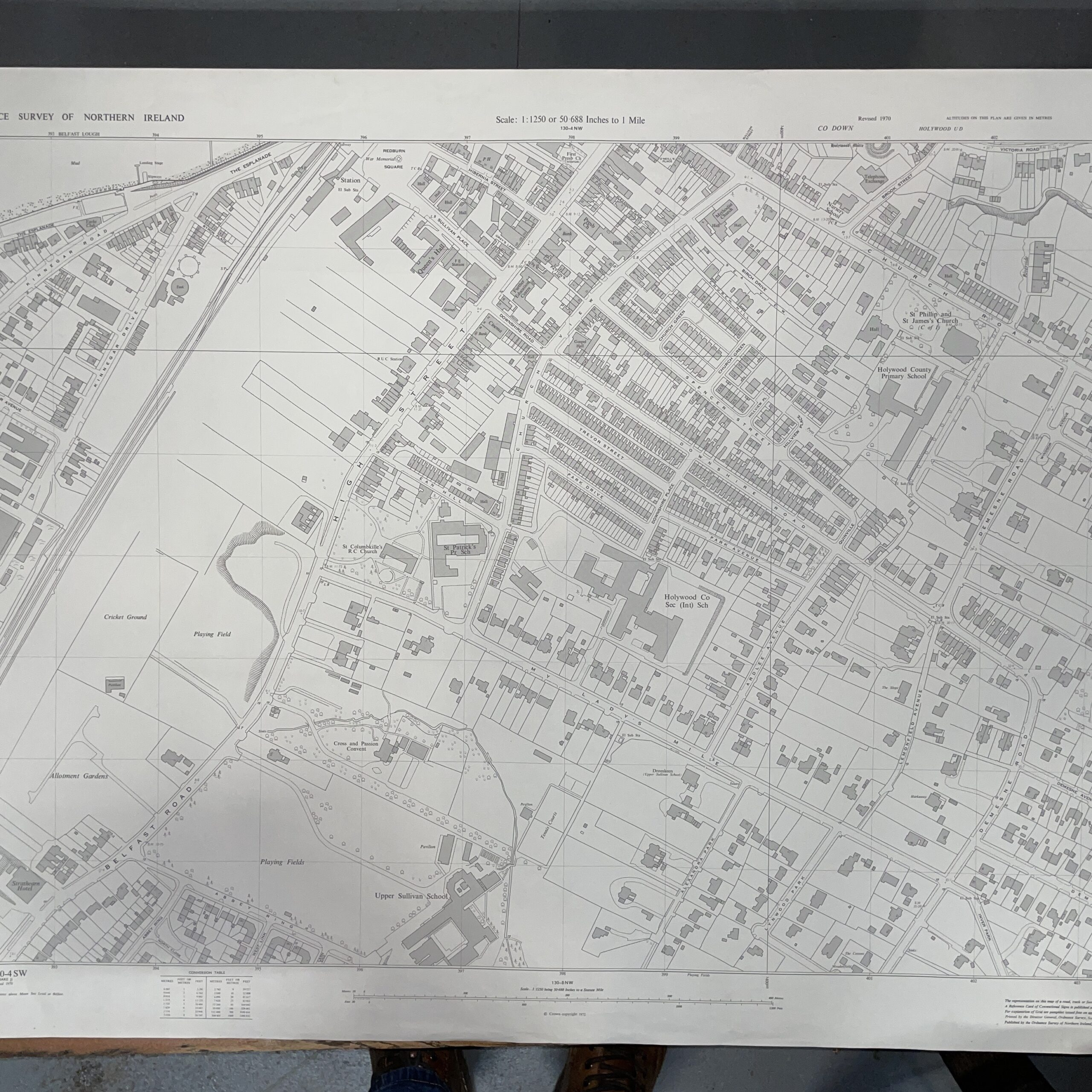 Vintage Ordnance Survey Map Of Holywood (Town Centre) - On The with Map Of Holywood Northern Ireland