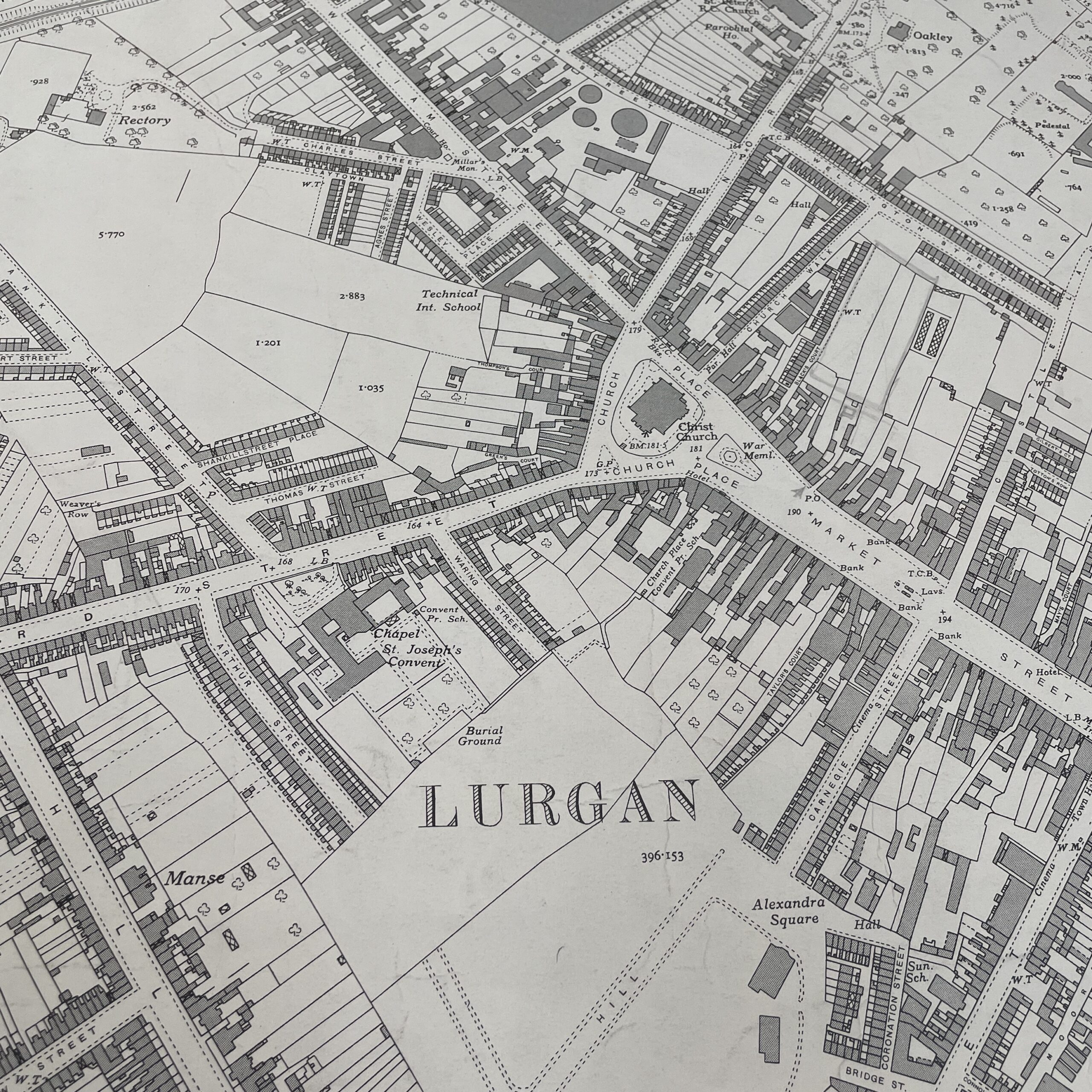 Vintage Ordnance Survey Map Of Lurgan - On The Square Emporium in Map Of Lurgan Northern Ireland