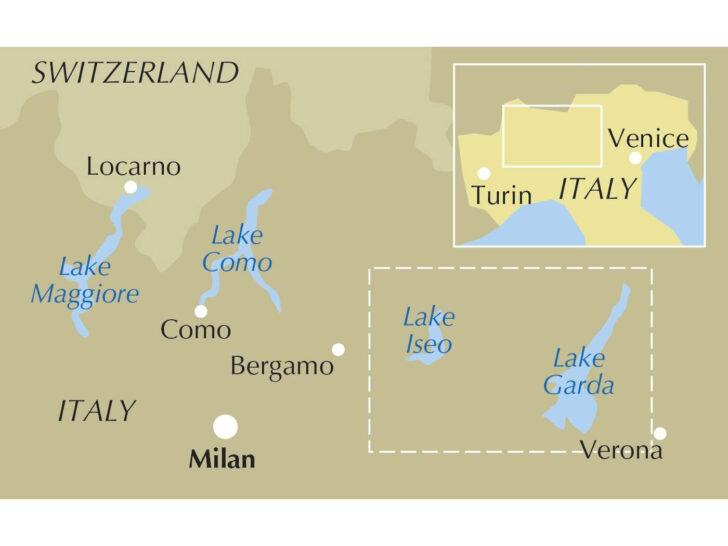 Map of Italy with Lake Garda