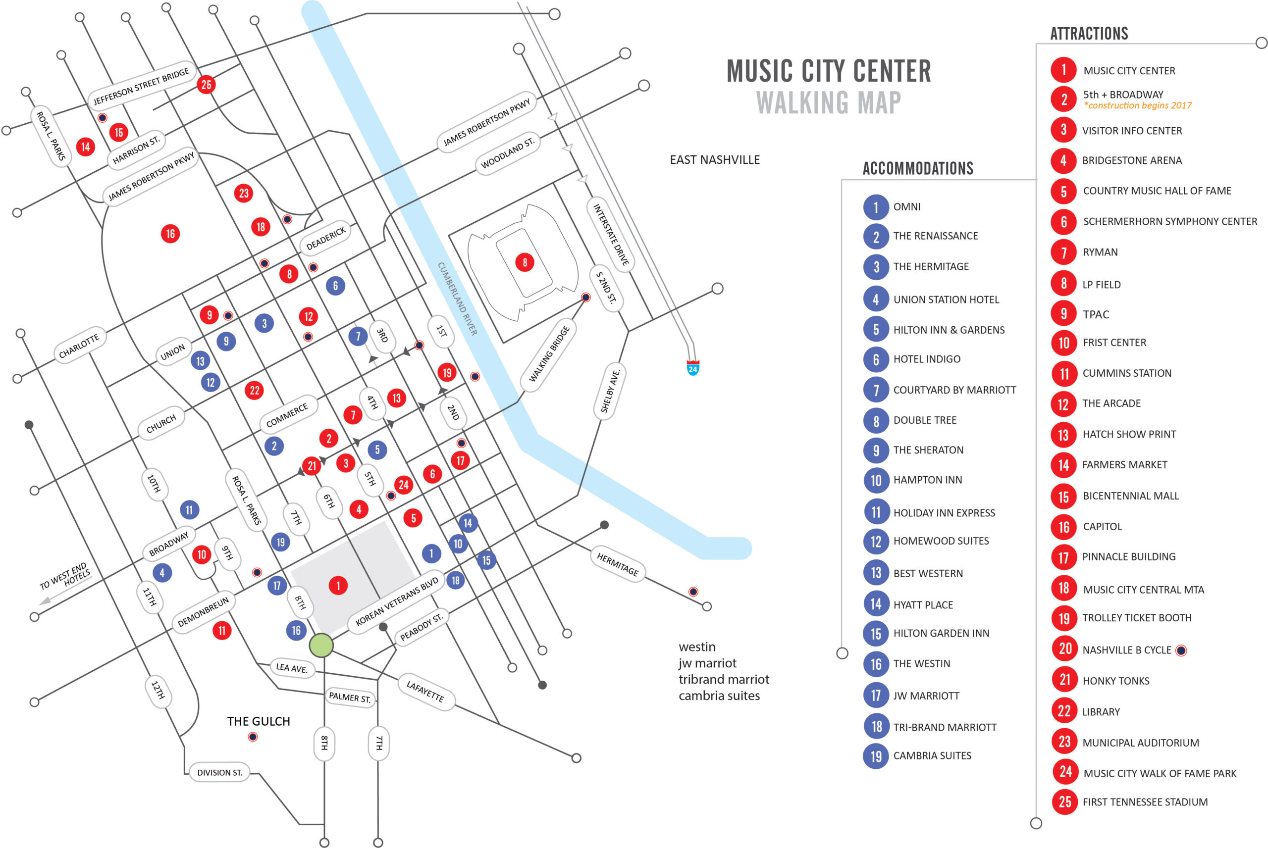 Walking Map | Nashvillemusiccitycenter with Printable Downtown Nashville Map