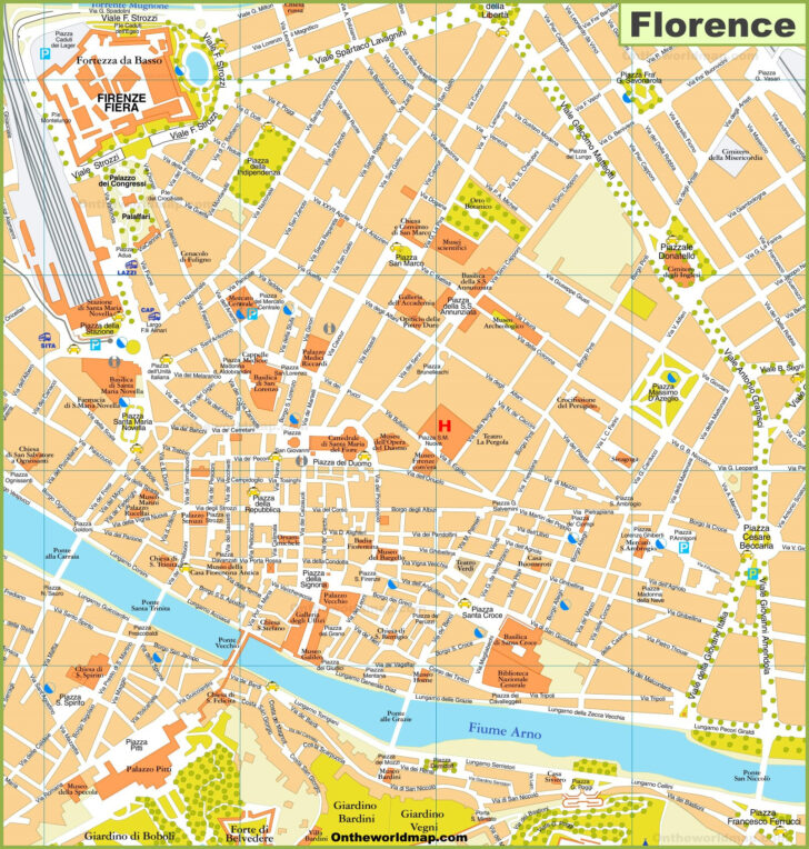 Walking Map of Florence Italy