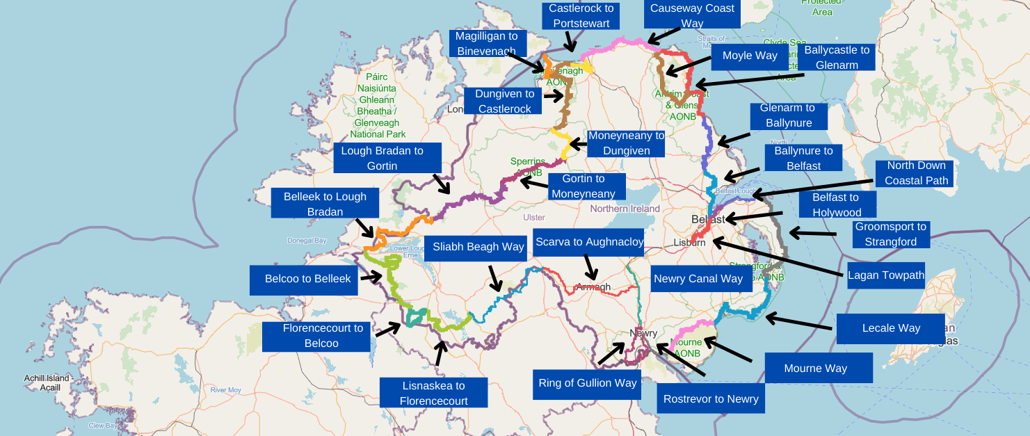 Walking The Full Route - Walkni pertaining to Public Rights of Way Map Northern Ireland