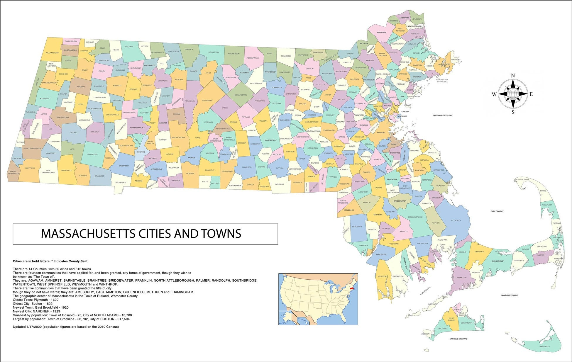 Wall Art Impressions: Map Of Massachusetts Cities, Towns And within Printable Map of Massachusetts Cities and Towns