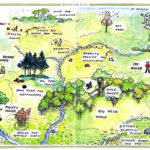 Walt Disney Map Of The Hundred Acre Wood Winnie The Pooh Replica Print In Hundred Acre Wood Map Free Printable