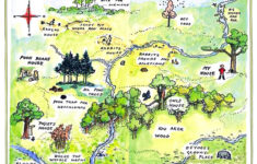 Walt Disney Map Of The Hundred Acre Wood Winnie The Pooh Replica Print in Hundred Acre Wood Map Free Printable