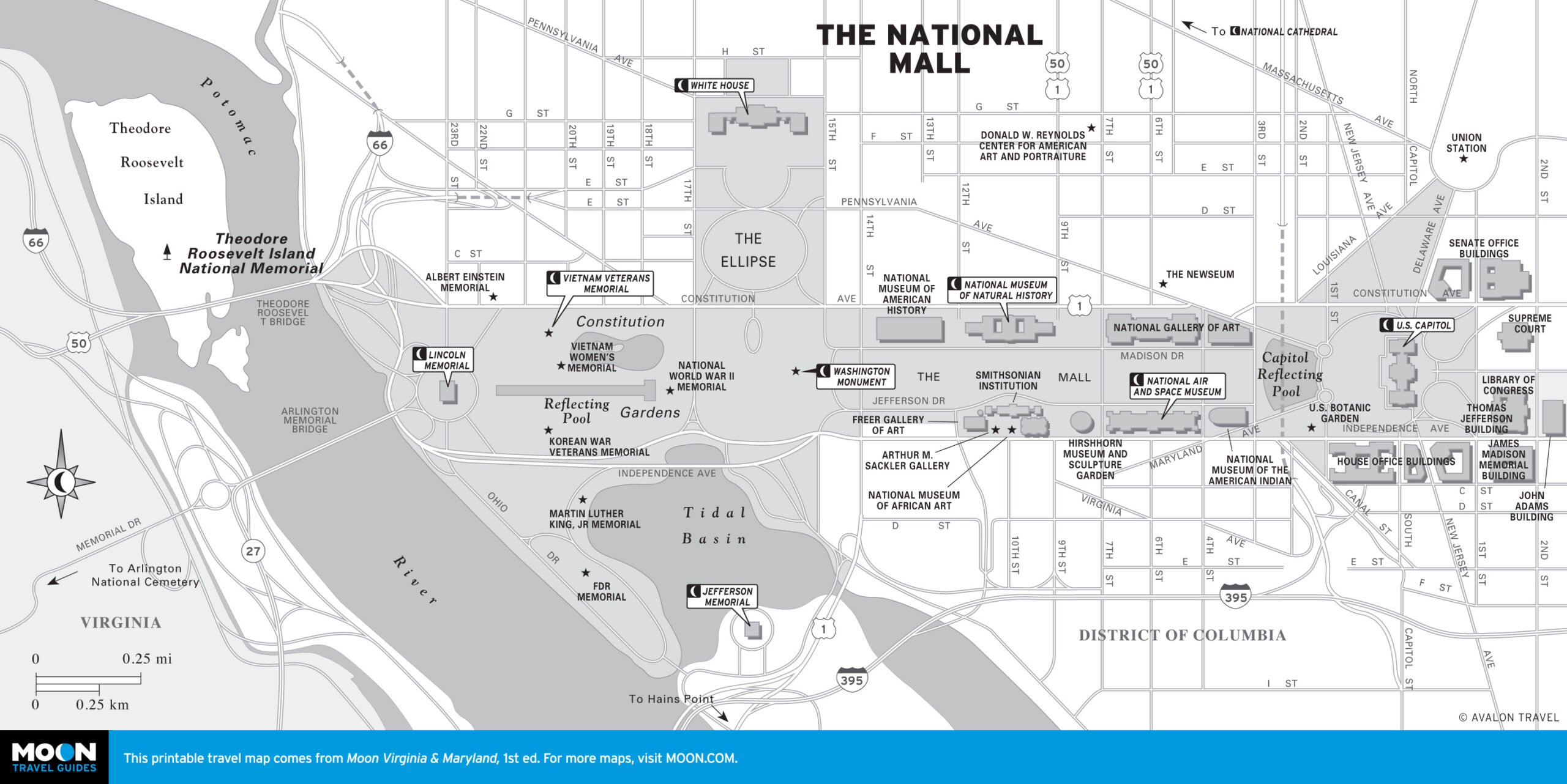Washington Dc | Moon Travel Guides pertaining to Free Printable Map of Washington Dc