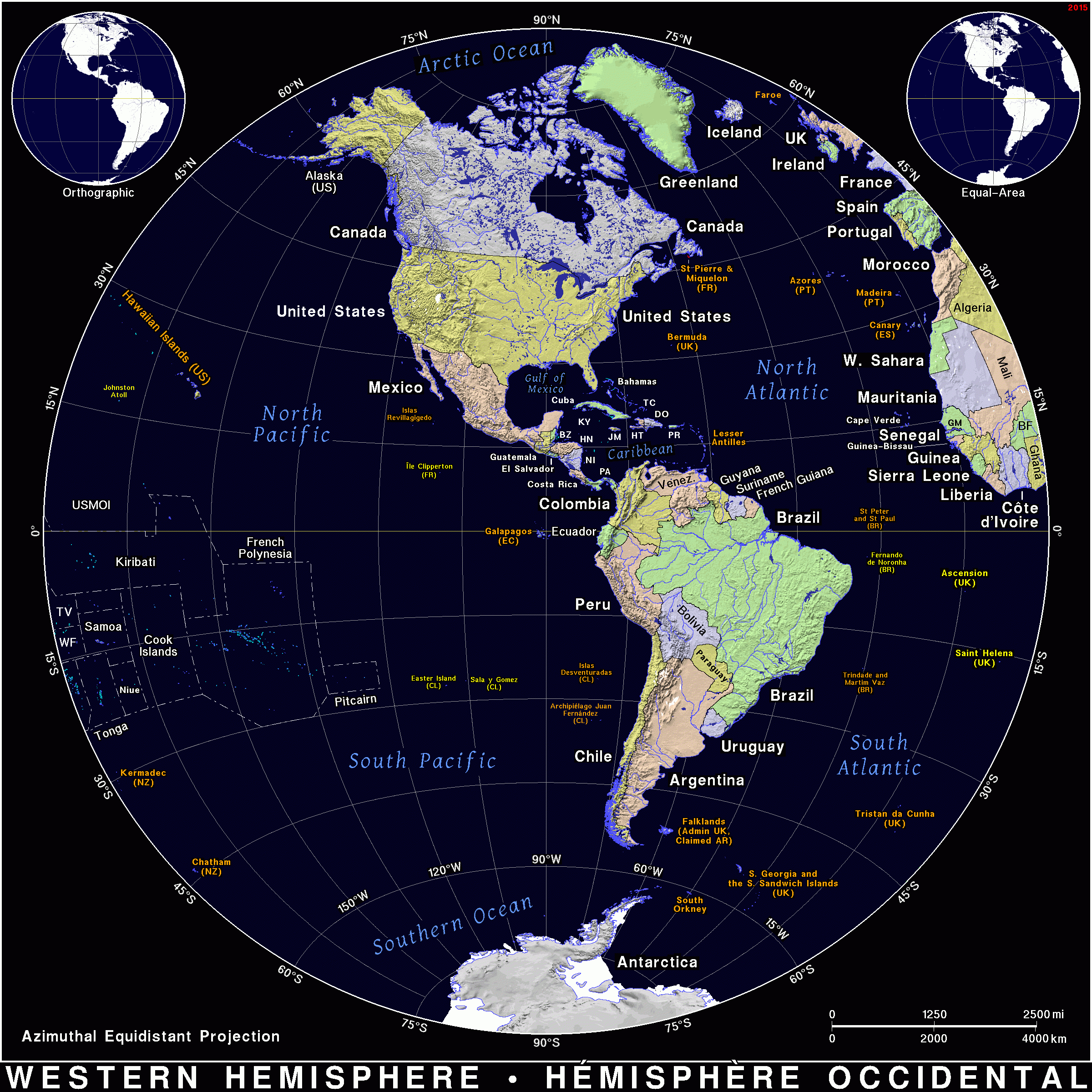 Western Hemisphere · Public Domain Mapspat, The Free, Open for Map of North Western Hemisphere