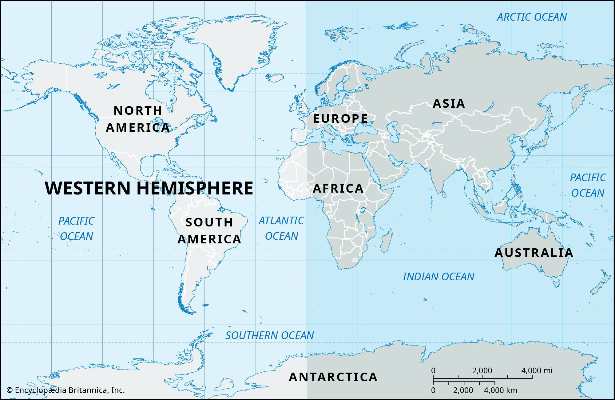 Western Hemisphere | Map, Definition, &amp;amp; Facts | Britannica for Physical Map of the Western Hemisphere
