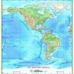 Western Hemisphere Physical Wall Mapcompart   The Map Shop With Regard To Map Of Western Hemisphere With Latitude And Longitude