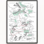 Westeros (A Game Of Thrones) Map Print | Fiktive Landkarte |  Minimalistische Karten Kunst | Wandkunst | Kunstdruck Intended For Printable Map Of Game Of Thrones