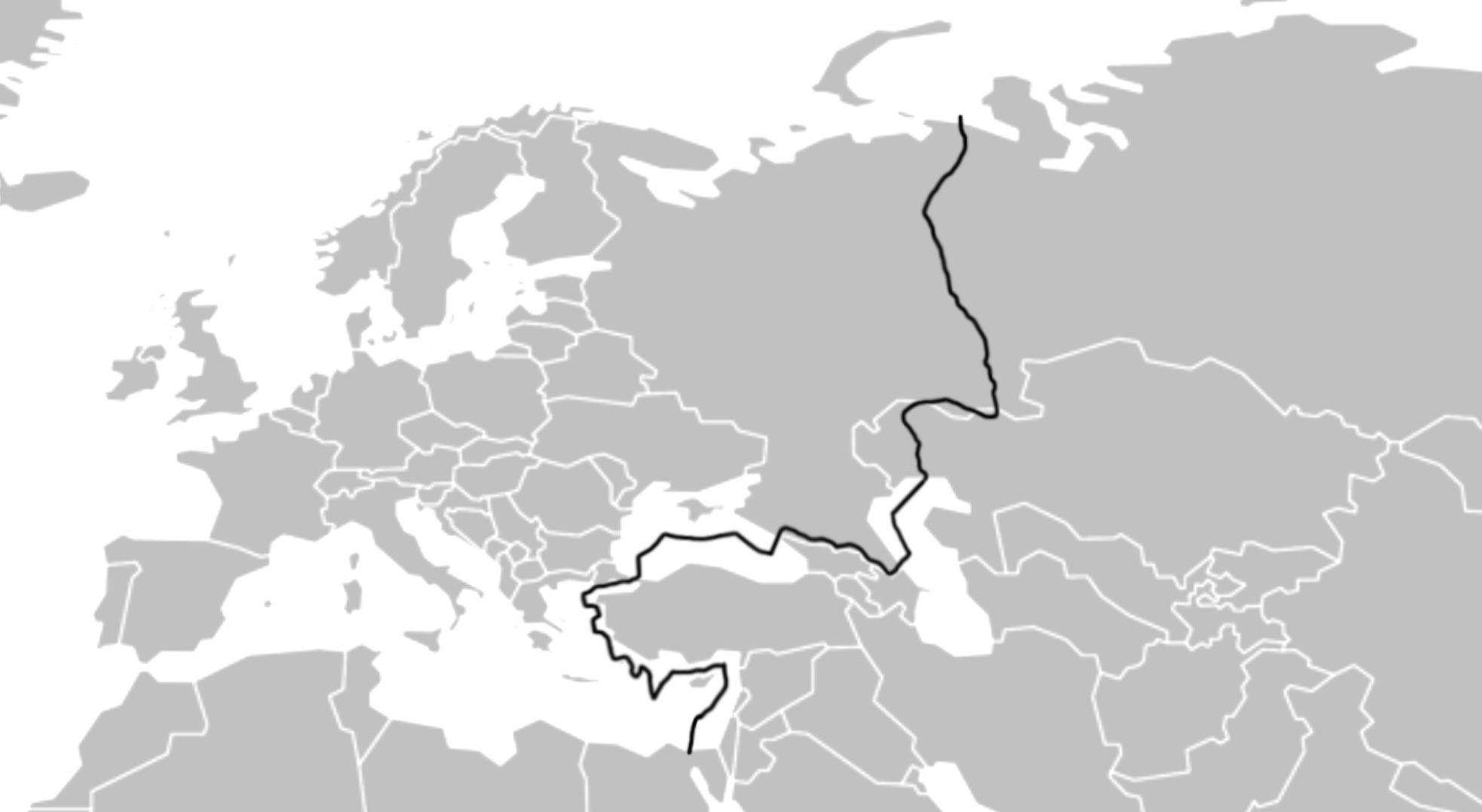 What I Think The Border Between Europe And Asia Looks Like : R/Maps with Border Of Asia And Europe Map