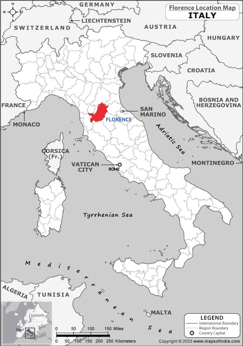 Where Is Florence Located In Italy? | Florence Location Map In The inside Map of Italy with Florence