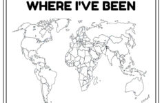 Where I'Ve Been: A Blank Map Of The World (Outline, Colorable pertaining to Printable Full Page World Map Coloring Page