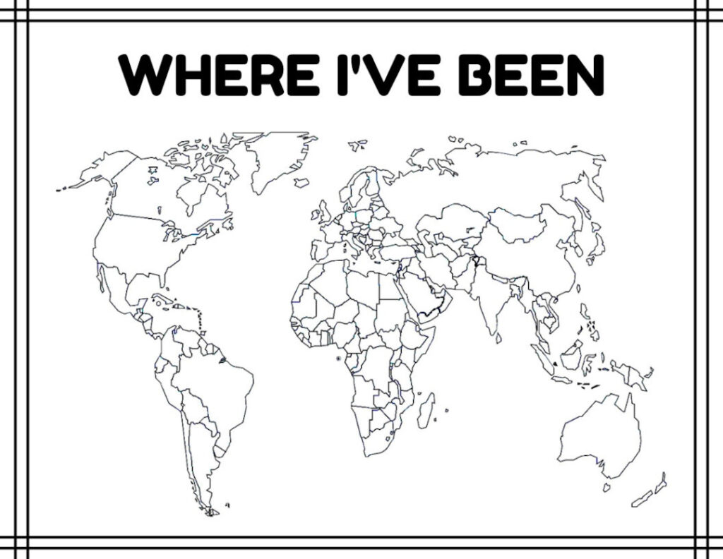 Black And White World Map With Countries Printable | Adams Printable Map