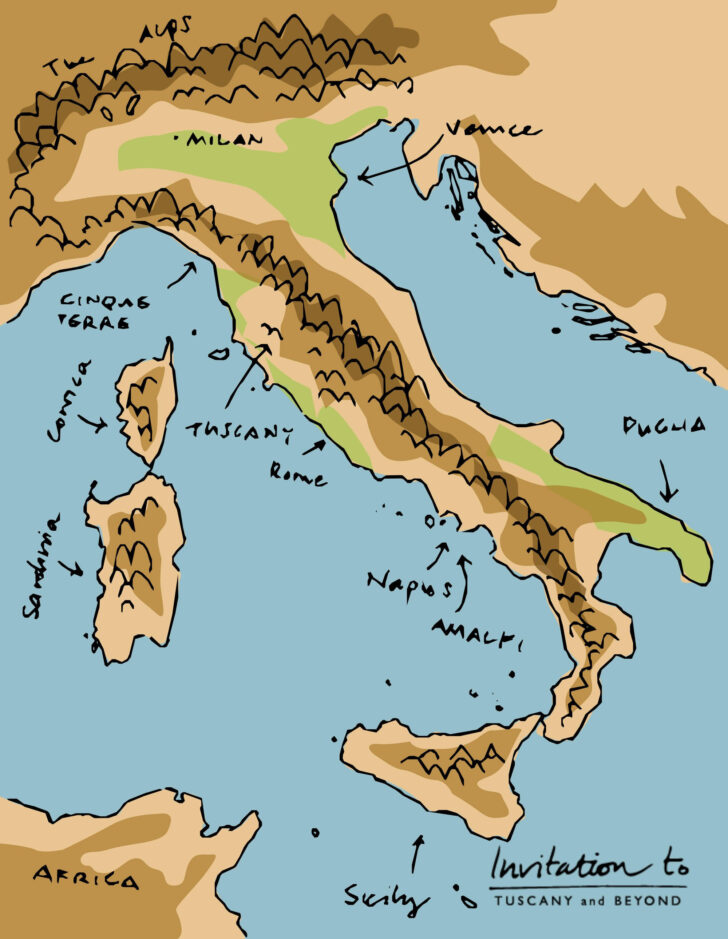 Map of the Coast of Italy