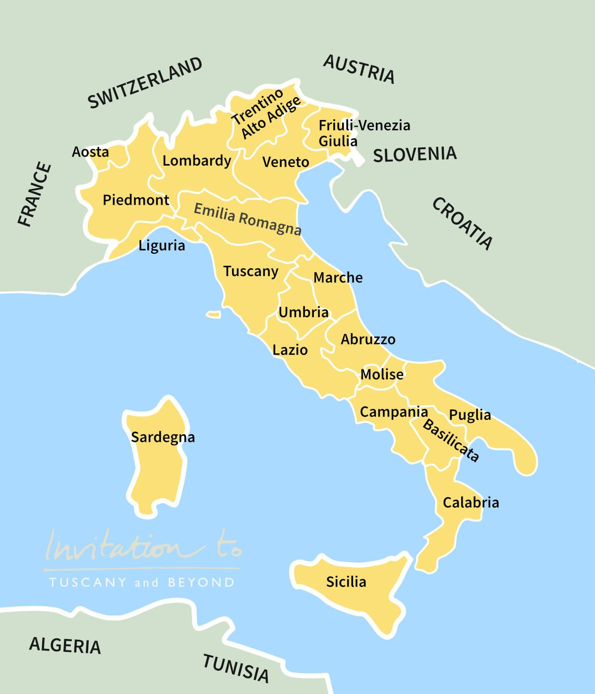 Where To Go In Italy: Map Of The Regions Of Italy with regard to Show A Map Of Italy